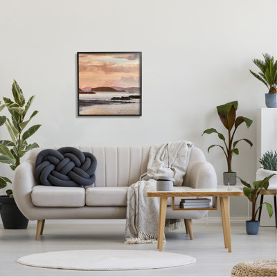 Ba-248-Framed " Cloudy Beach Atmosphere " by Alonzo Saunders