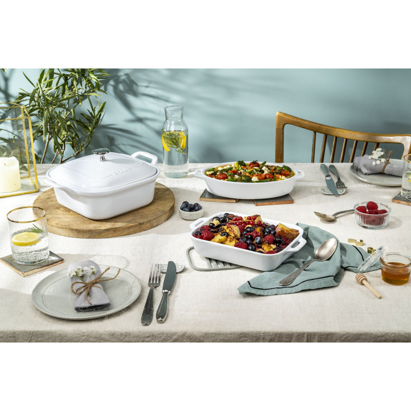 Staub Ceramics 4-piece Baking Dish Set, White