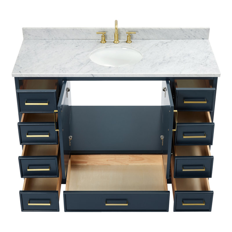 Ensemble de meuble-lavabo simple 49 po Abita, Bleu minuit