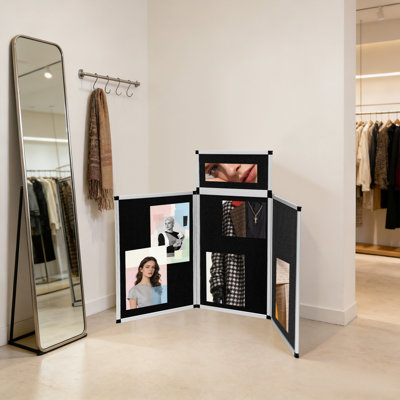 3+1 Folding Presentation Board, Portable Trifold Poster Display Board with Bag