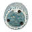 Artisan Patterned Glass Vase for Table Home Decor - Decorative Tall Flower Statement Vase wih Twine Accent for Living Room Styling and Use - Blue-450015449