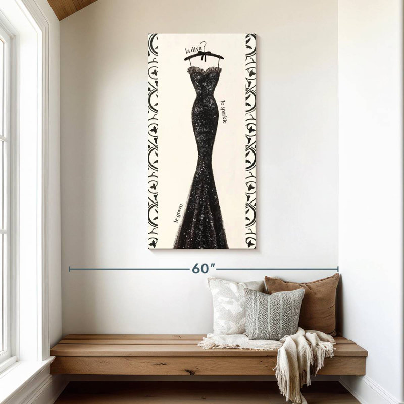 Couture Noir Original I, H 48 po x l 24 po