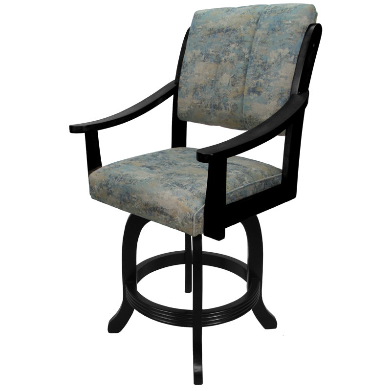 Bar Height 30" Solid Wood Swivel Bar Stool, Noir