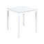 Élégante table de salle à manger à 5 comptoirs en blanc. Table carrée avec décoration en cristal. Bois massif et construction blanche 5 pièces Nuance. Garniture.