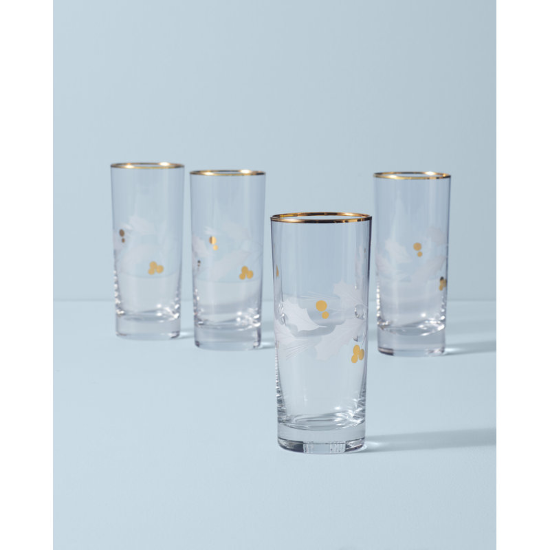 Holiday Gold 4-Piece Glassware Set