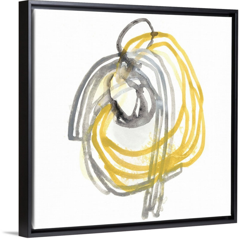 String Orbit II - Print on Canvas, 32" H x 32" W x 1.75" D, Black Floater Framed