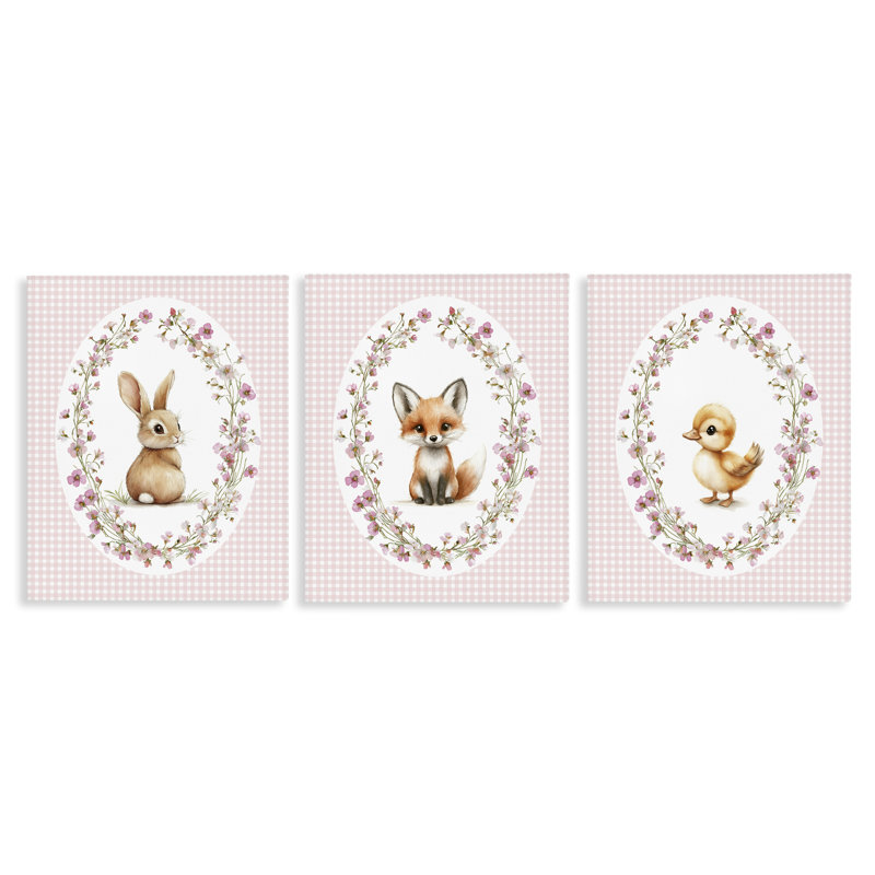 Ensemble de toiles 3 pièces Spring Gingham, H 30 po x l 24 po