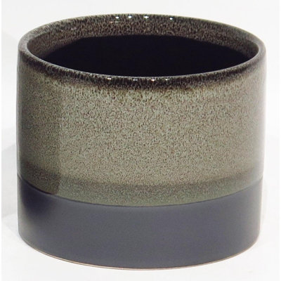 Gray And Black Reactive Glaze Ceramic Planter