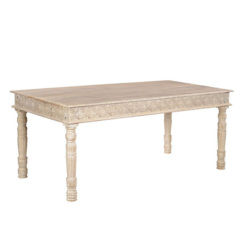 Aarohi Solid Wood Dining Table, 36" W x 72" L , White