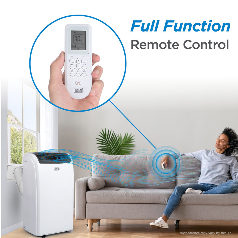 Climatiseur portatif de 12 000 BTU de la série BPACT NOIR + DECKER pour une pièce et un appareil de chauffage