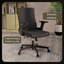 Chaise de bureau en coton avec appui-tête Safraz-1473060919