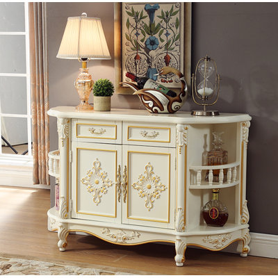 Nordic Style Rubber Wood Accent Cabinet