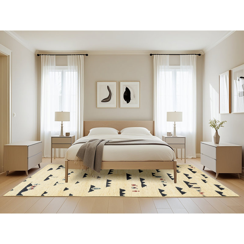 Tapis contemporain beige / brun / gris, Rectangle 5 pi x 8 pi