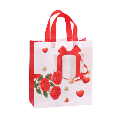  Valentine's Day Rose Gift Bag Non Woven Handbag Waterproof Shopping Bag Gift Box