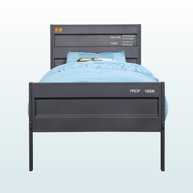 Lit double Nacre en bronze, gris