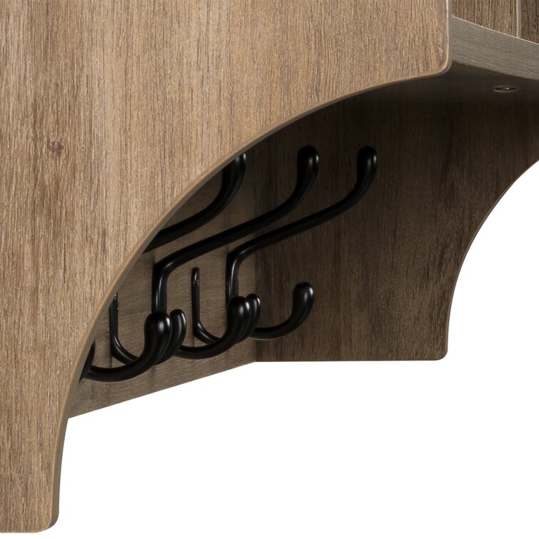 Zoe 48'' Wide Solid Wood 12 - Hook Wall Mounted Coat Rack <div