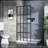 34" X 72" Shower Door Walk-In Black Finish