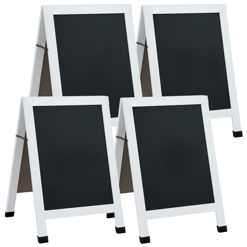 30" x 20" Magnetic A-Frame Chalkboard with Chalk and Eraser - White