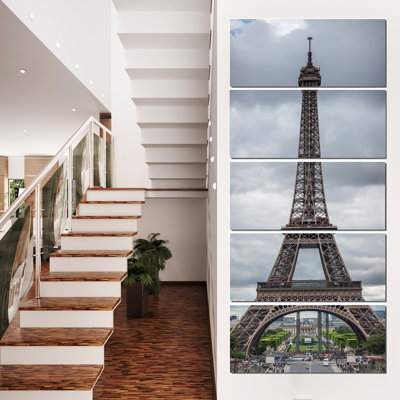 « nuances de gris eiffel », ensemble de 5 reproductions d’art mural sur toiles tendues
