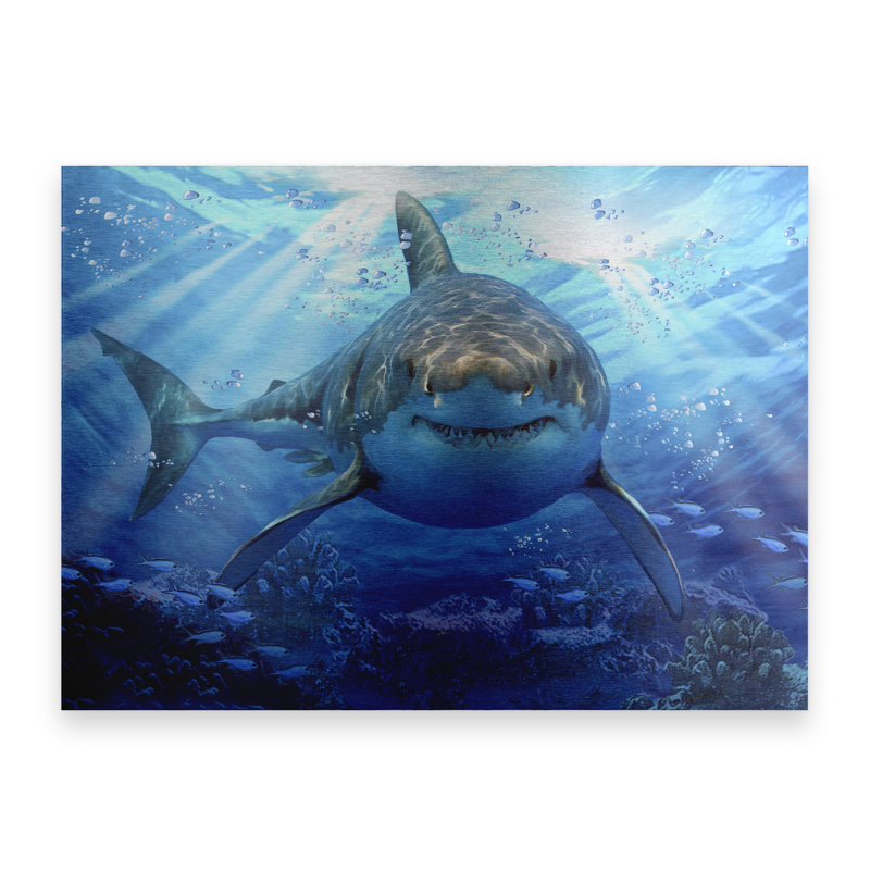 Art flottant en aluminium brossé «Stalking Shark» Howard Robinson
