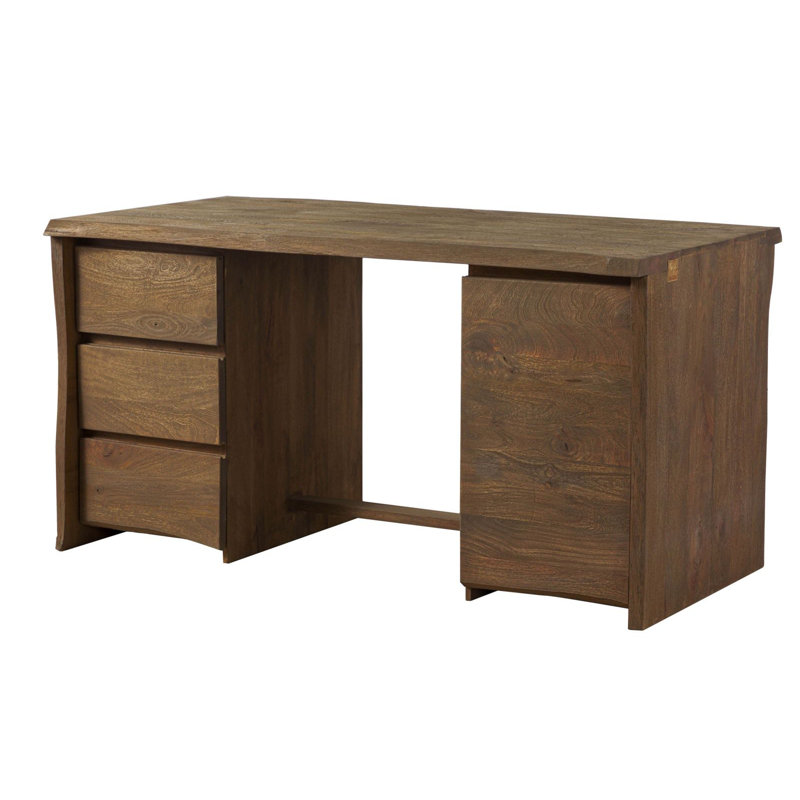 Mango Partition Desk, Brown/Sandblasted