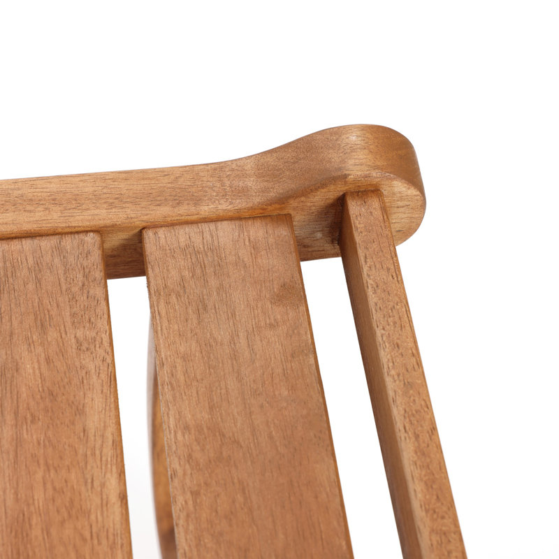 Banc d'extérieur rectangulaire naturel en bois massif de 47,2 pouces de long
