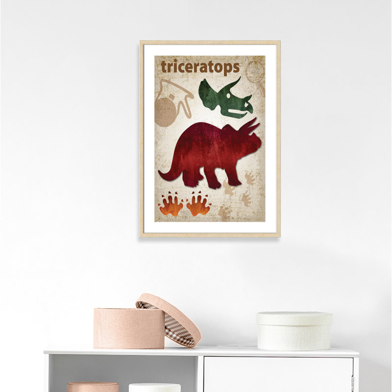 Adhésif décoratif dinosaures-04 ', H 35,5 po x l 25,5 po x P 1,1875 po, Cadre boîte beige
