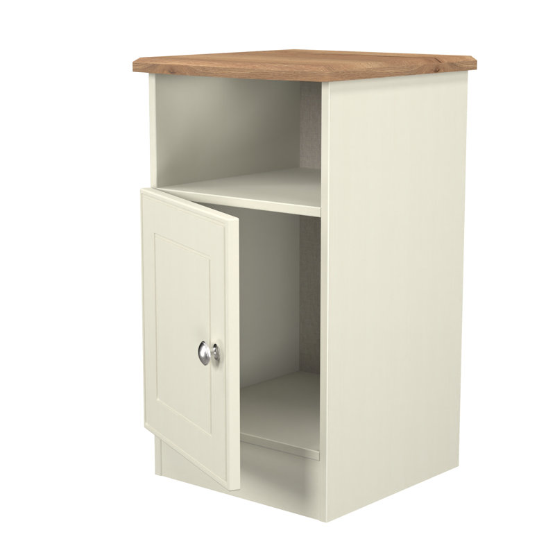 Vienna Fully Assembled Victoria 1 Door Cabinet, Cream Ash / Oak