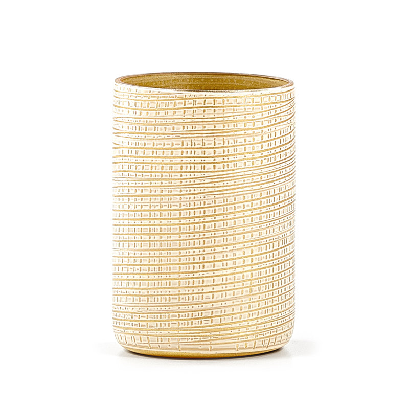 Woven Glass Toothbrush Holder, Gold