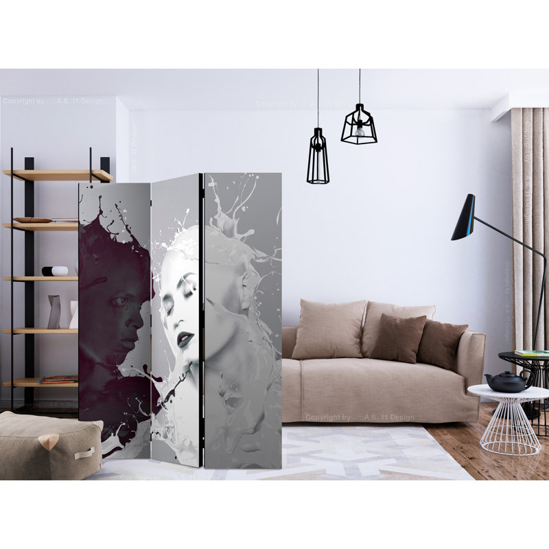 Gulista 135cm W x 172cm H 3 - Panel Solid Wood Folding Room Divider