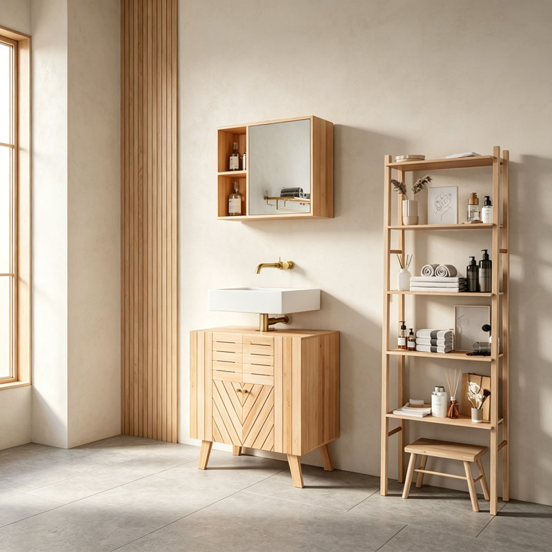 Engineered Wood Freestanding Under Sink Cabinet