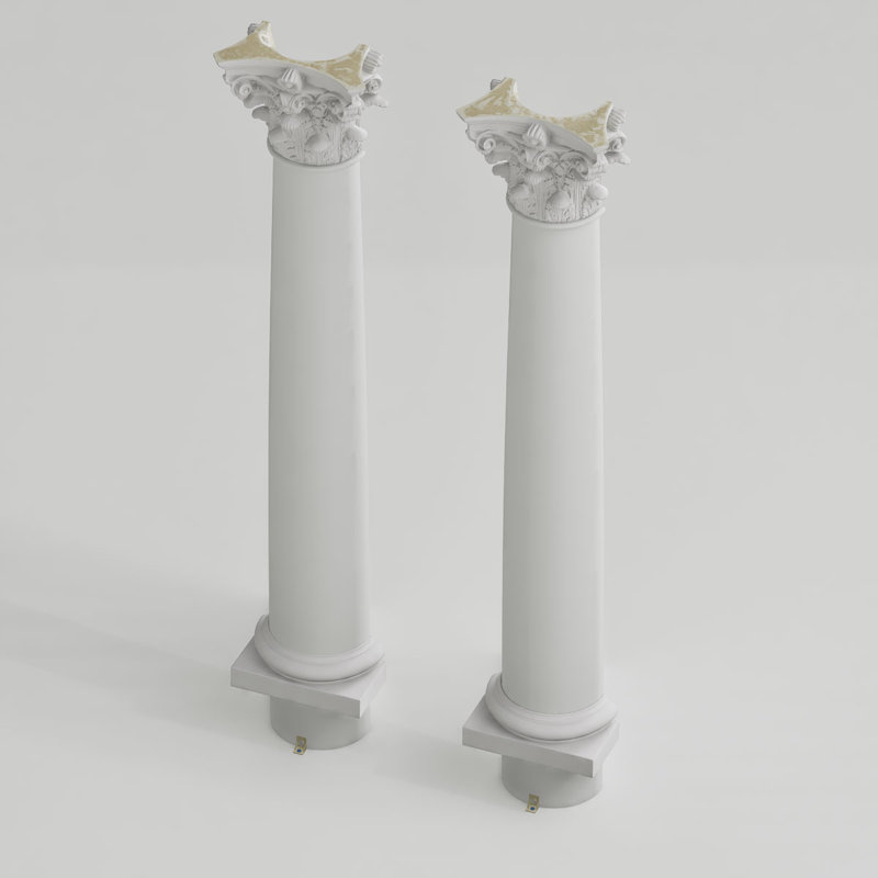 Colonne ronde Endura-Stone, 12 po de diamètre x H 9 pi ,  Base toscane et capitale romaine corinthienne