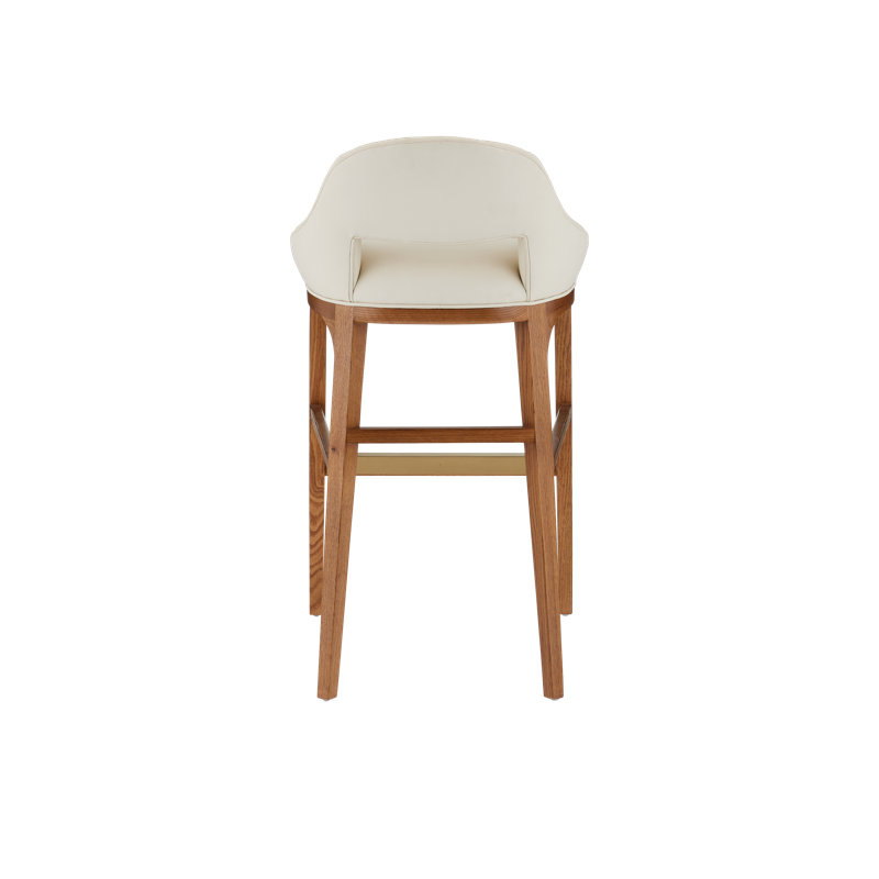 Inga Upholstered Stool with Solid Wood Frame, Bar Stool (30.25" Seat Height)