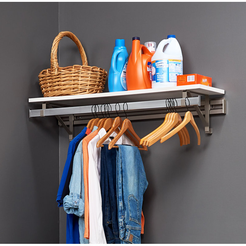 Laundry Room Hanger Rod EZ Shelf Expandable Laundry Room Shelves