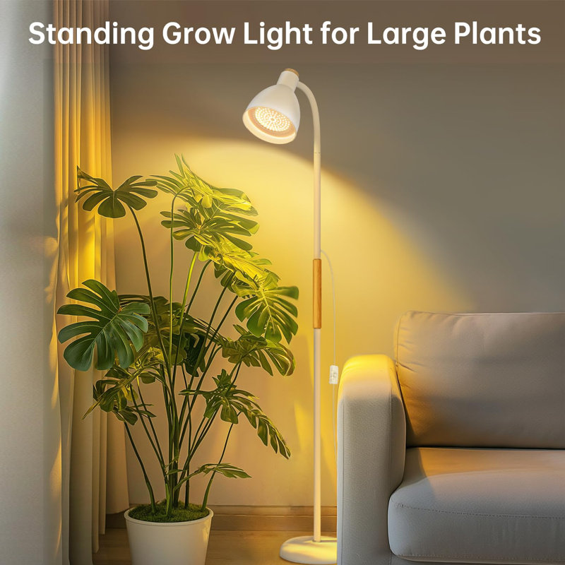 White Adjustable Full Spectrum LED Floor Grow Light with Timer