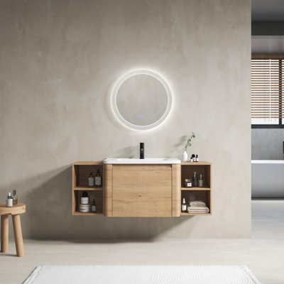 Meuble-lavabo simple 28 po avec lavabo et deux armoires latérales