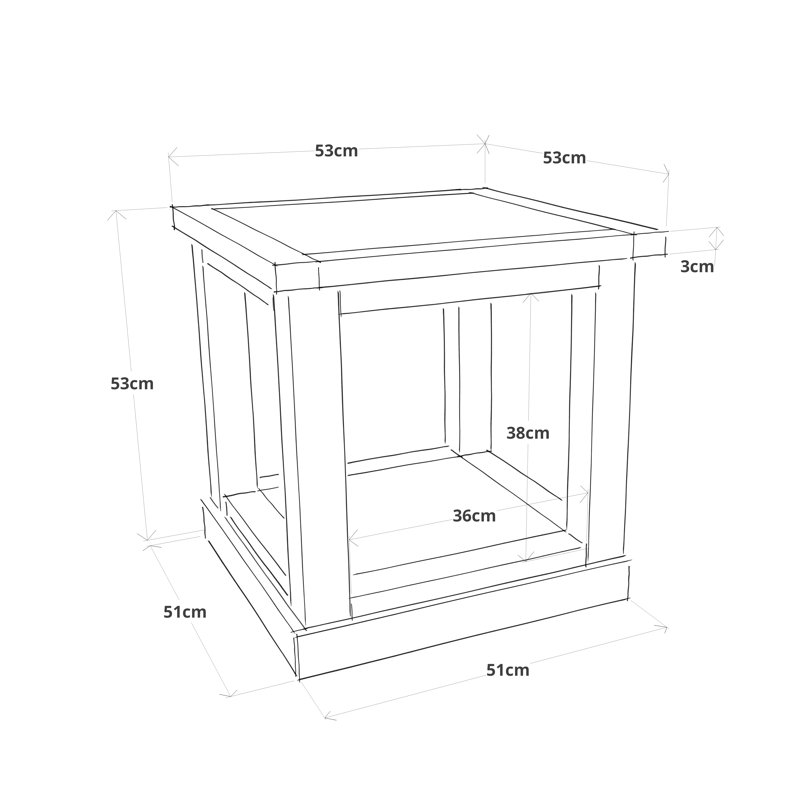 Side Table with Storage, Waxed