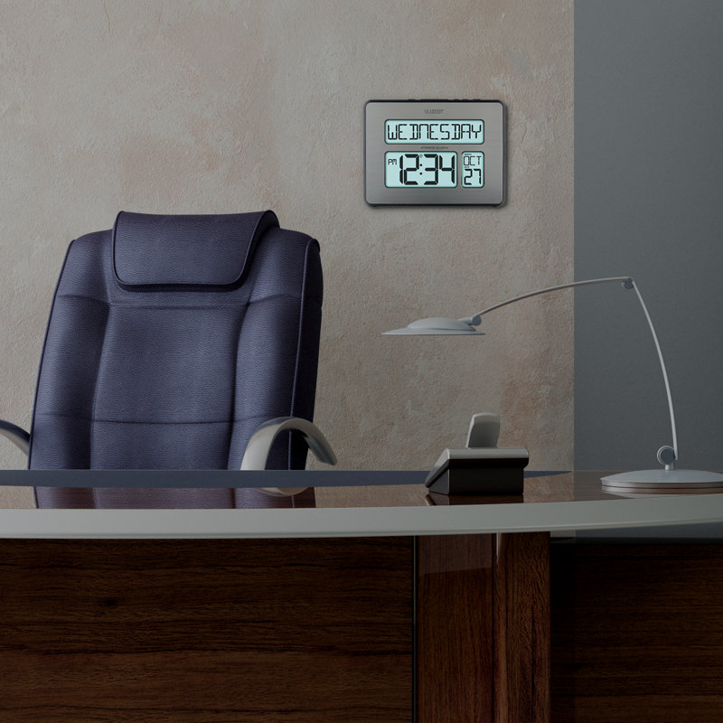 Symple Stuff Weidner Digital Atomic Calendar Clock with Backlight