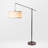 Hudson 70 in. Modern Height-Adjustable LED Tall Standing Floor Lamp with Beige Fabric Drum Shade-62954038