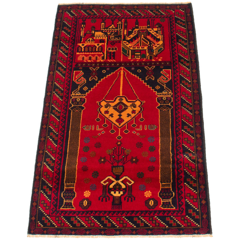 Tapis rouge foncé Dequita 2 pi 10 po x 4 pi 9 po