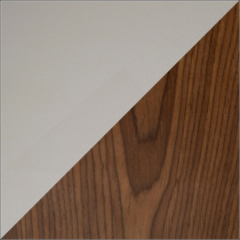 Tabouret de bar à hauteur fixe avec pivot en bois et similicuir avec repose-pieds carré en métal - ensemble de 2