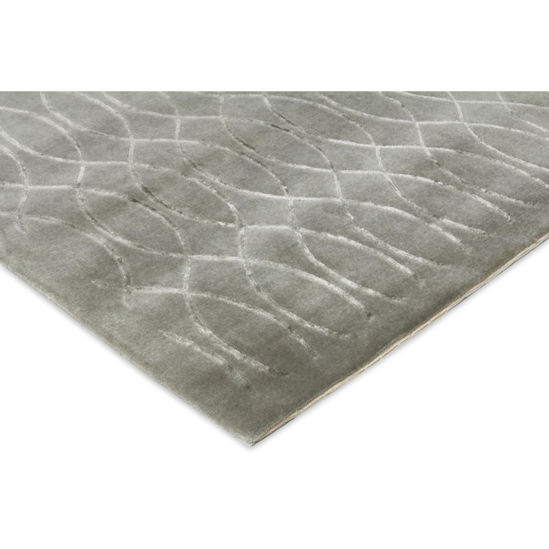 Metro Velvet hand-knotted Wool/Viscose Blue Area Rug, 14'X18'