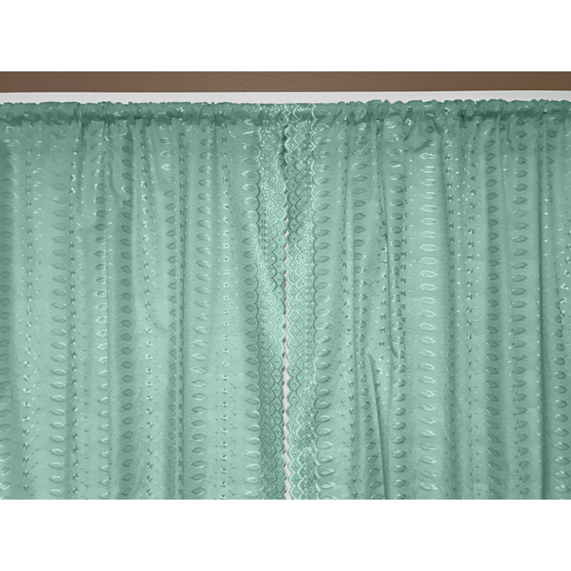 Hollander Cotton Blend Room Darkening Curtain Pair, Aqua, 42" W x 63" L