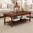 3-Piece Solid Wood Coffee Table Set, 2-Tier Living Room Table Set with Storage, Rectangle Coffee Table & 2 End Tables, Classic Dark Brown Finish