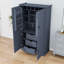 Armoire de cuisine avec poste de travail, 4 portes, 3 tiroirs, 6 supports à vin et tablettes réglables-129586911