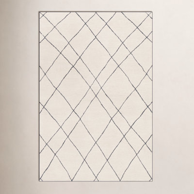 Seaton Black Cream Hand-Tufted Abstract Wool Rug