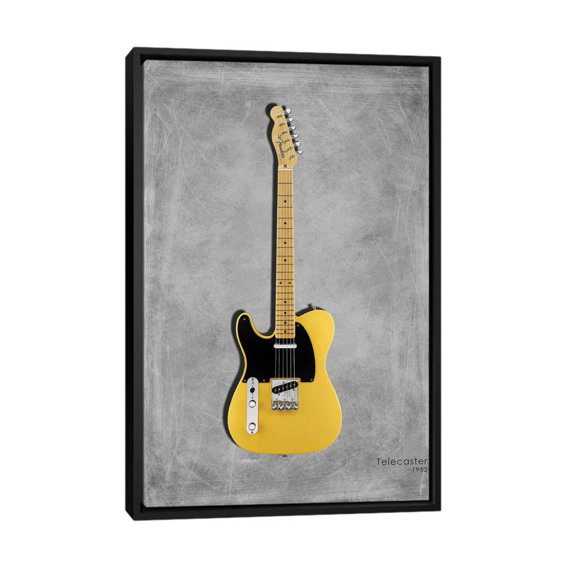 « garde-boue telecaster 52 », impression sur toile tendue, H 26 po x l 18 po x P 1,5 po, Toile avec cadre noir, Pas de tapis