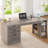 55.1" Farmhouse Office Desk With 3 Drawers, Computer Desk With File Drawer & Storage Shelves-2131590235