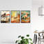 Wild Desert Horses Bright Sandy Tones Modern Aesthetic - 3 Piece No Frame Print Set-1808378410