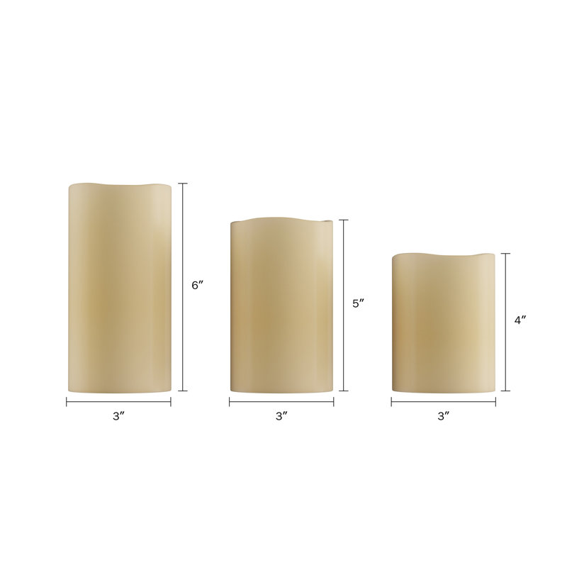 3 Piece Unscented Flameless Candle Set